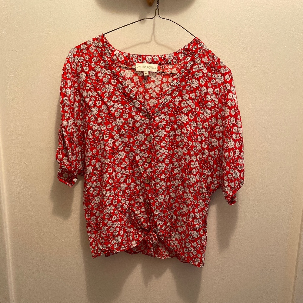 Short sleeved top -Cynthia Rowley -size Large